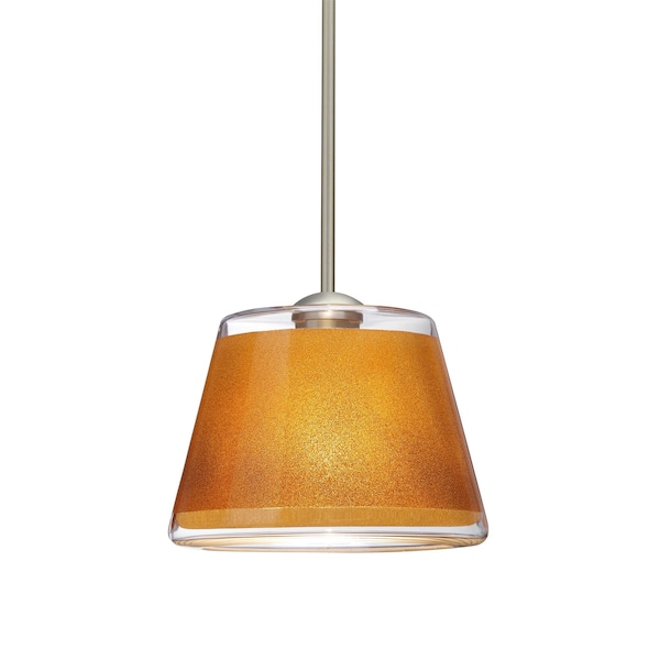 Besa Lighting Pica 9 Cord Pendant, Gold Sand, Satin Nickel Finish, 1x75W Incandescent 1TT-PIC9GD-SN - main
